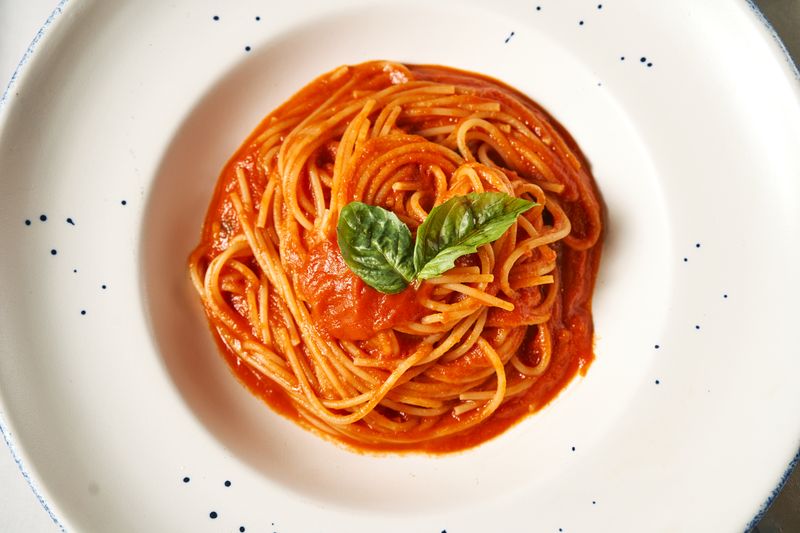 Spaghetti marinara pasta catering